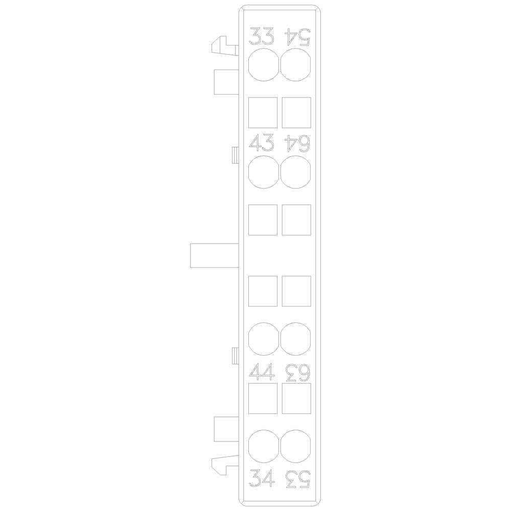 Diagramm einer Netzwerkkabel-Buchsenreihe mit nummerierten Anschlüssen von 33 bis 44, zeigt Ports für die physische Verkabelung.