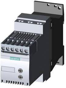 Siemens-Schütz, dreipolig, für industrielle Steuerungstechnik. Quadratisches, robustes Design, verbunden durch Schraubanschlüsse.