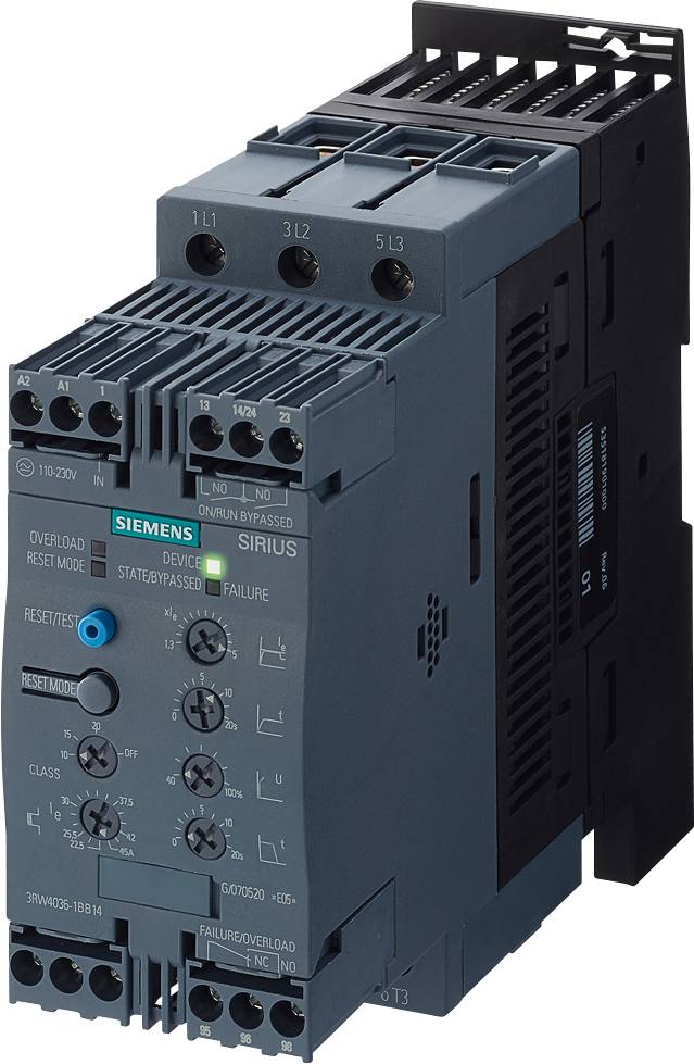 Siemens 3RW4036-1BB15 3RW40361BB15 Sanftstarter Motorleistung bei 400V 22kW 600V Nennstrom 45A
