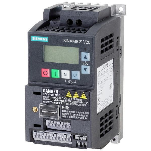 Siemens Frequenzumrichter 6SL3210-5BB12-5UV1 0.25 kW 200 V, 240 V