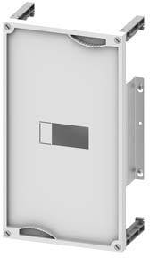 Metallrahmen mit zentralem rechteckigem Ausschnitt und Verkleidung, vermutlich ein Gehäuseteil für technische Anwendungen.