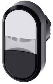 Ovales, schwarz-weißes Lichtgerät für Wandmontage in moderne Einrichtung.