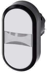 Ein ovales, zweifarbiges Licht mit transparentem Mittelstreifen für Elektrogeräte oder Beleuchtungssysteme.