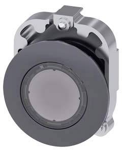 Ein silbernes mechanisches Teil mit kreisförmigem Element und Schraube oben. Möglicher Einsatz in Maschinenbau oder Fertigung.