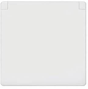 Ein quadratischer weißer Umschlag auf neutralem Hintergrund.