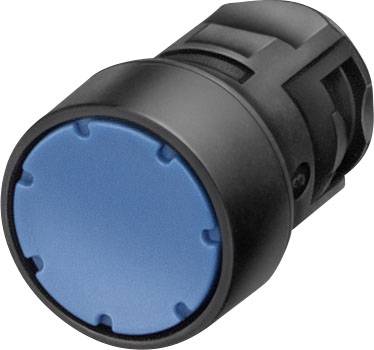 Ein schwarzer Kunststoffstecker mit einer blauen, abgerundeten Oberfläche.