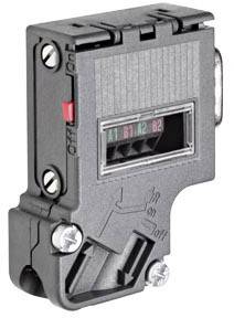 Ein elektrisches Bauteil mit Schalter und Markierungen. Links sind Schrauben zur Befestigung, in der Mitte ein durchsichtiger Bereich mit den Aufdrucken 'A1' bis 'B2'.