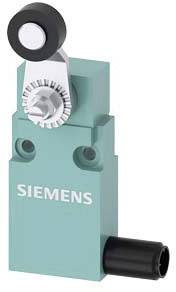 Ein blauer Siemens-Grenztaster mit Rollenhebel, geeignet für industrielle Anwendungen.