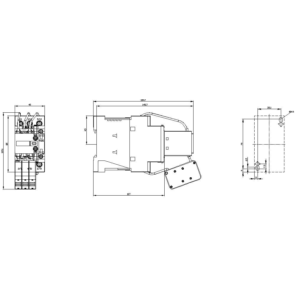 Siemens 3RT2626-1BF45 Schütz 3 Schließer 10 A 1 St.