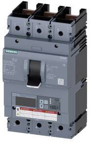 Leistungsschalter von Siemens, dreipolig, verwendet in elektrischen Schaltanlagen zur Sicherung und Steuerung von Stromkreisen.