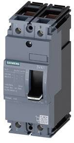 Ein grauer Leistungsschalter von Siemens mit Hebel und einem QR-Code auf der Vorderseite.