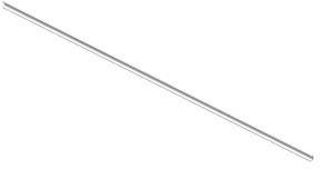 Ein langer, dünner, weißer Stab diagonal auf weißem Hintergrund.