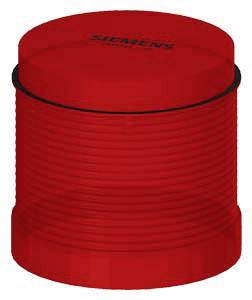 Roter zylindrischer Behälter mit geripptem Design und schwarzen Details. Oben steht 'Siemens'.