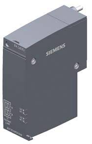 Elektrisches Bauteil von Siemens, rechteckige Form, graue Farbe, mit Anschluss an der Oberseite; Beschriftung auf der Vorderseite.
