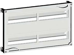 Ein rechteckiges Kunststoffgehäuse mit mehreren schmalen rechteckigen Aussparungen, vermutlich Teil eines Elektroverteilers.