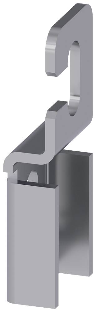 Ein Metallclip in Form eines Hakens, der in eine Nut eingesetzt ist, zeigt eine Montageverbindung.
