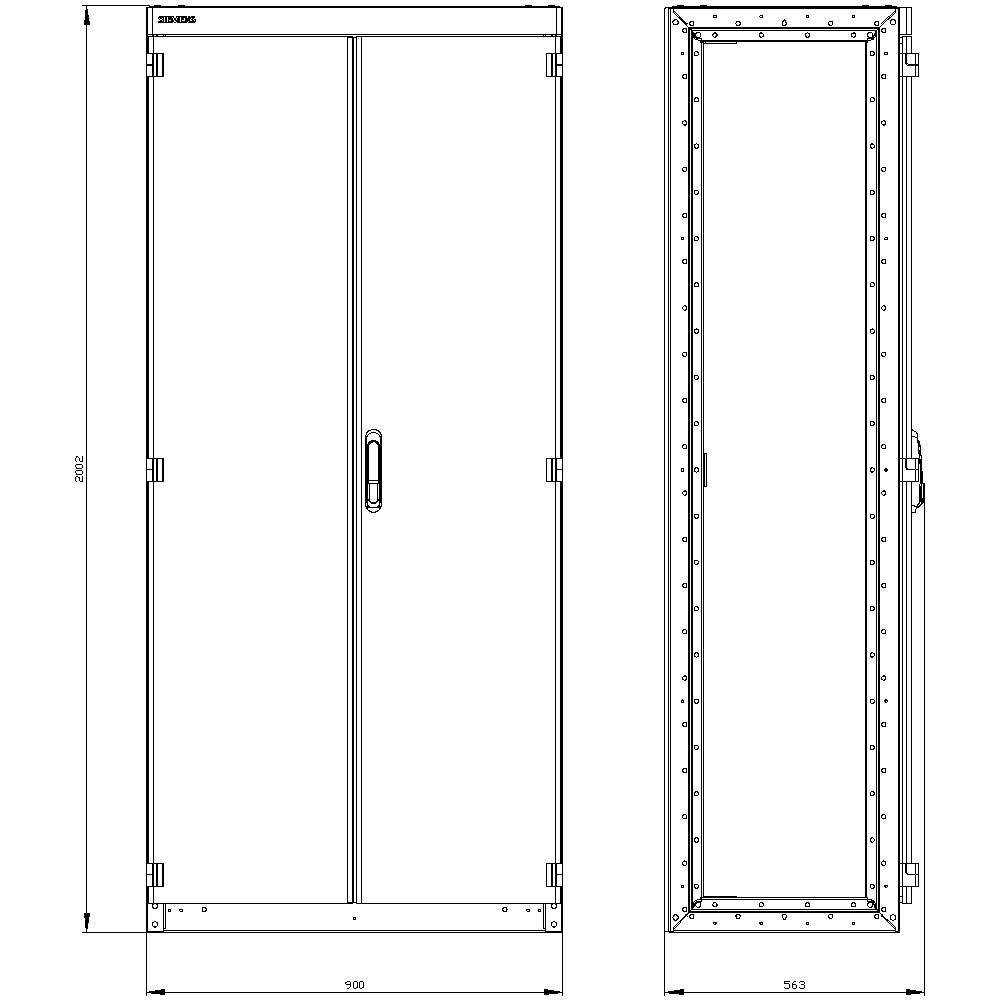 Siemens 8MF1095-3BR5 Schaltschrank 900 x 2000 x 500 Stahl Grau 1St.