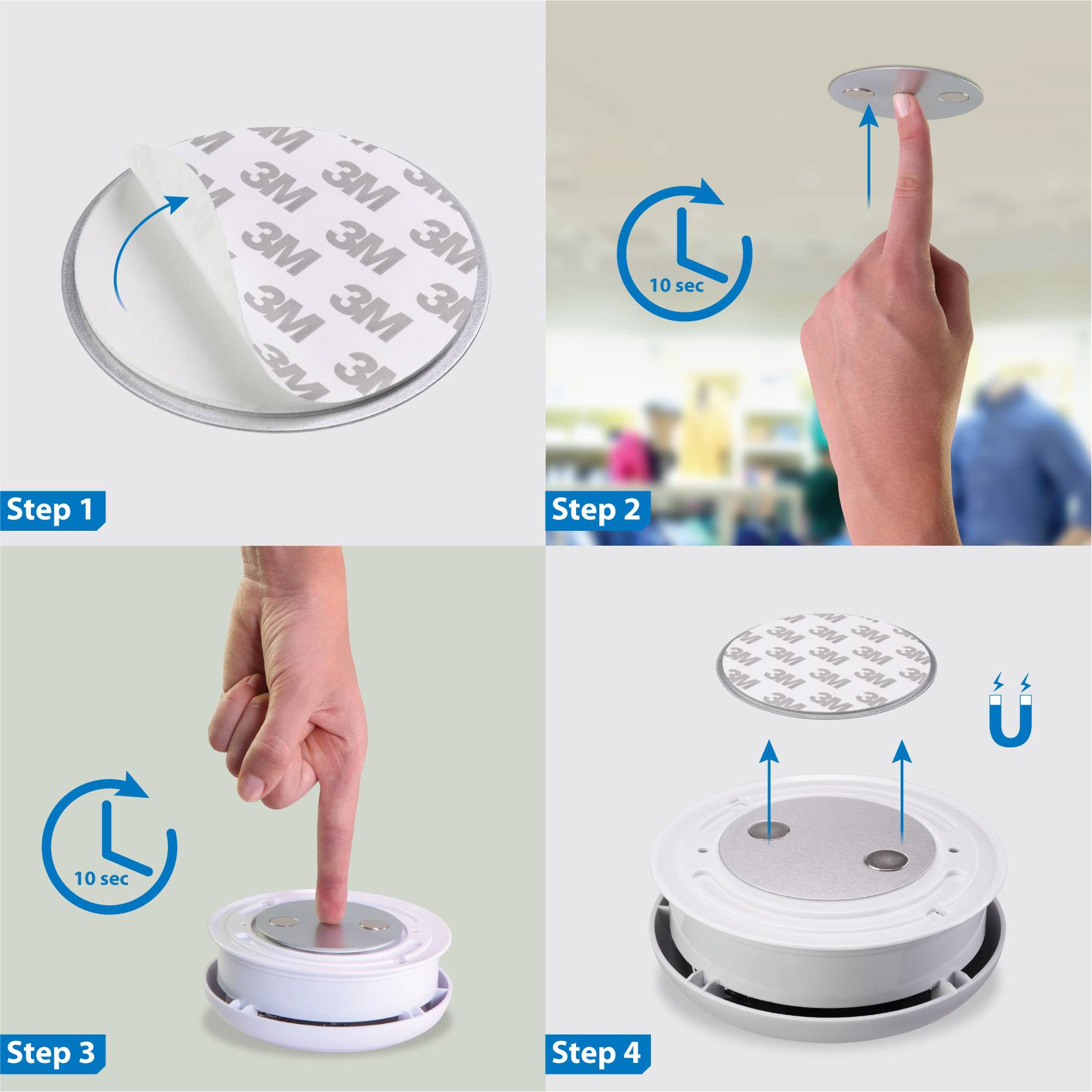 Sygonix Magnet-Befestigung für Rauchwarnmelder (Ø x T) 60mm x 5mm