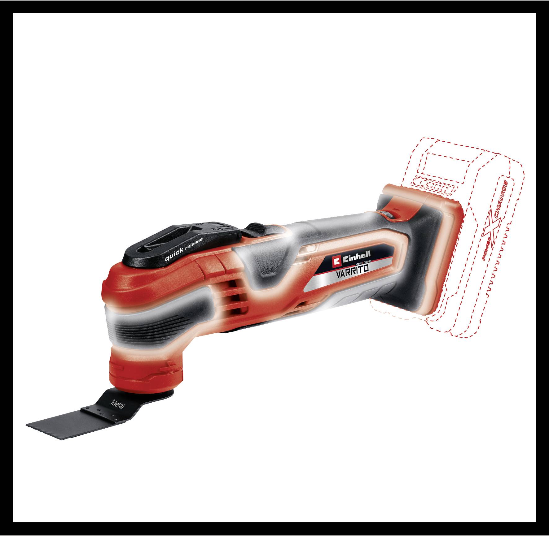 Einhell Set bestehend aus PXC Akku-Multifunktionswerkzeug Power X-Change VARRITO und Power X-Change Start-Kit 18V 4Ah