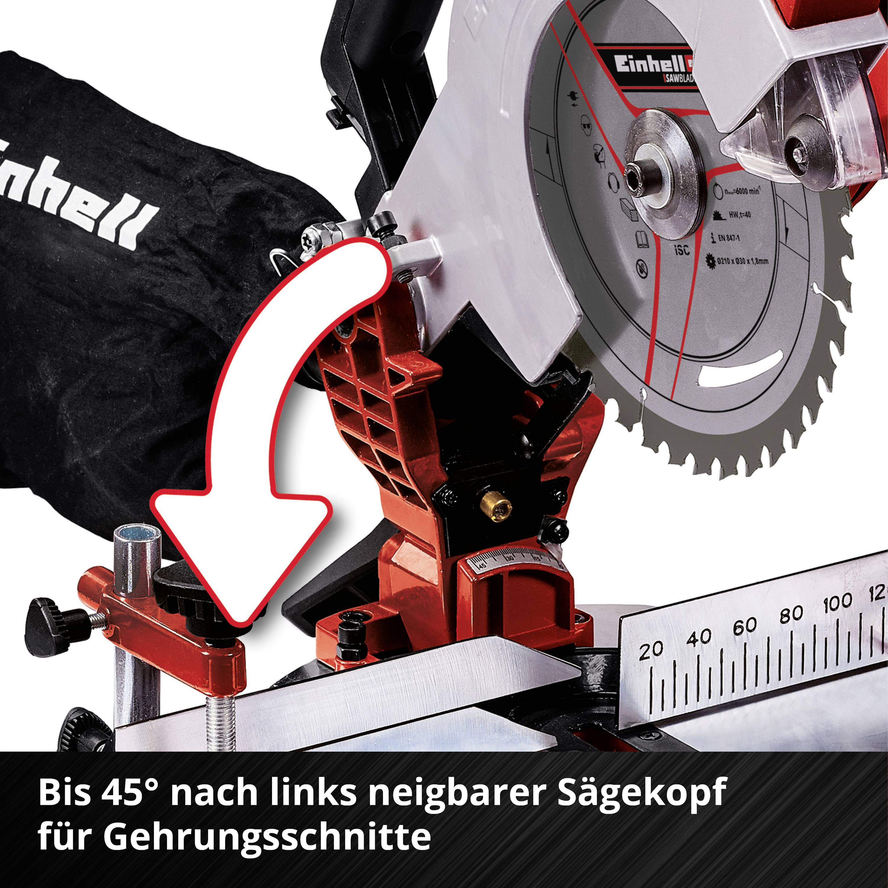 Einhell Power X-Change TE-MS 18/210 Li-Solo Akku-Kappsäge ohne Akku 210mm 30mm