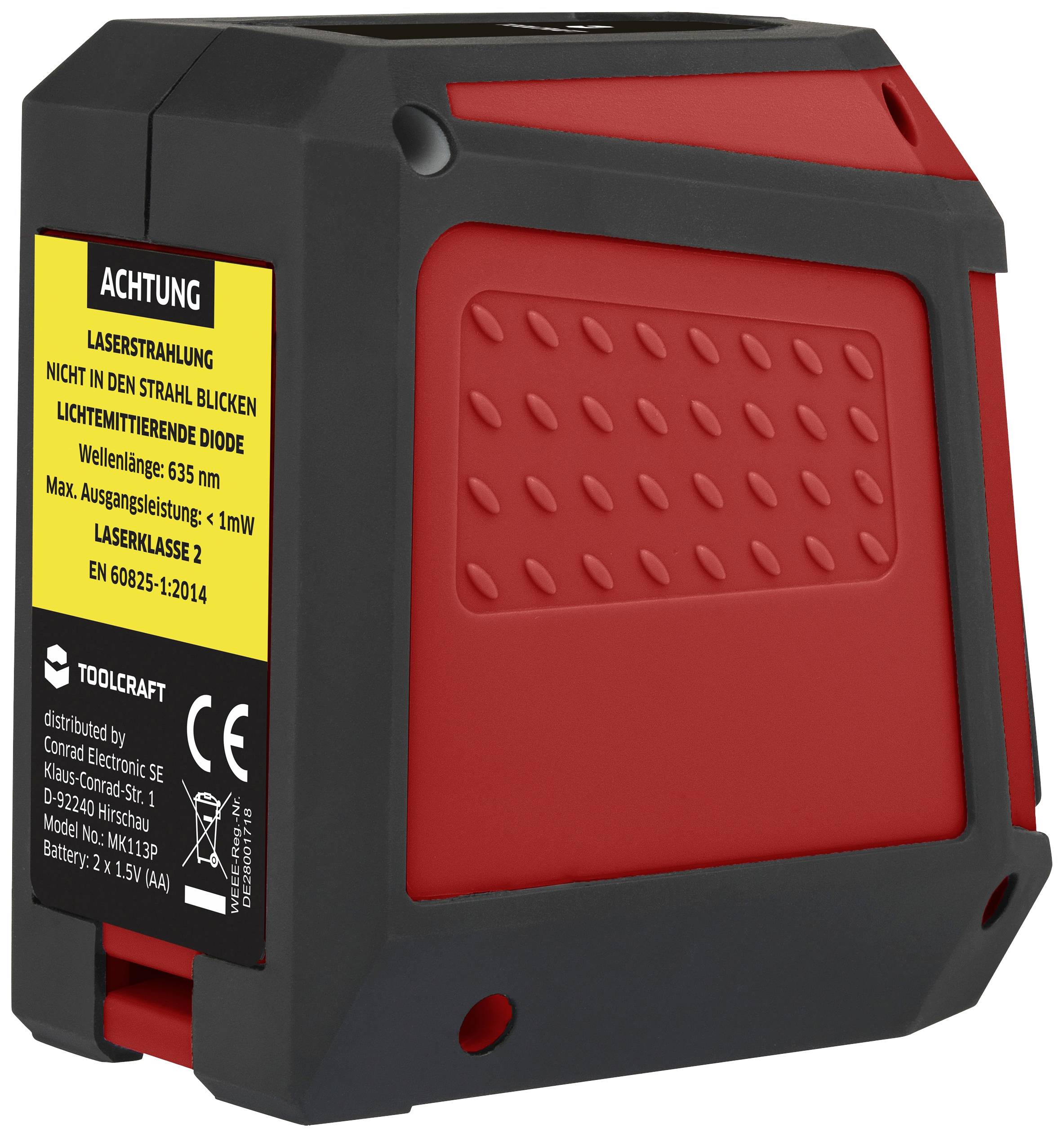 TOOLCRAFT CL12 Kreuzlinienlaser inkl. Tasche, selbstnivellierend Reichweite (max.): 12m