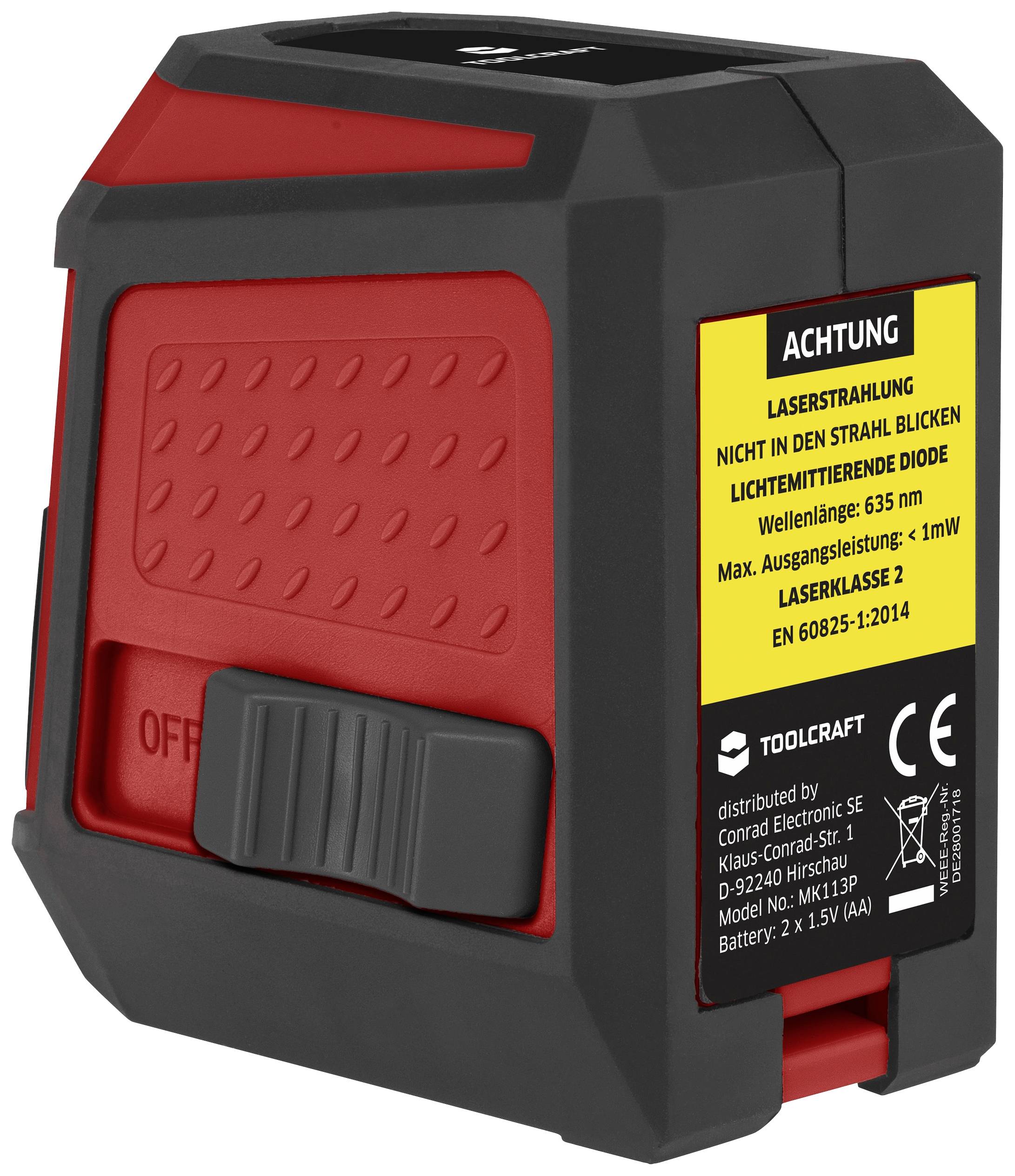 TOOLCRAFT CL12 Kreuzlinienlaser inkl. Tasche, selbstnivellierend Reichweite (max.): 12m