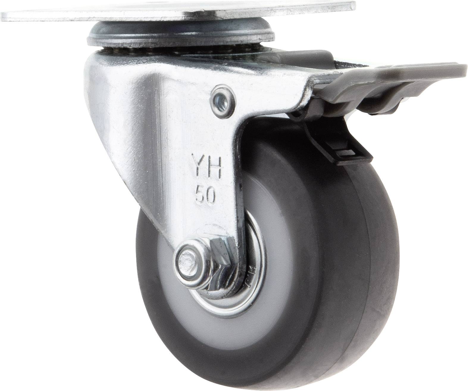 TOOLCRAFT TO-5137869 Lenkrolle mit Feststellbremse und Anschraubplatte 50mm Tragfähigkeit (max.): 50kg