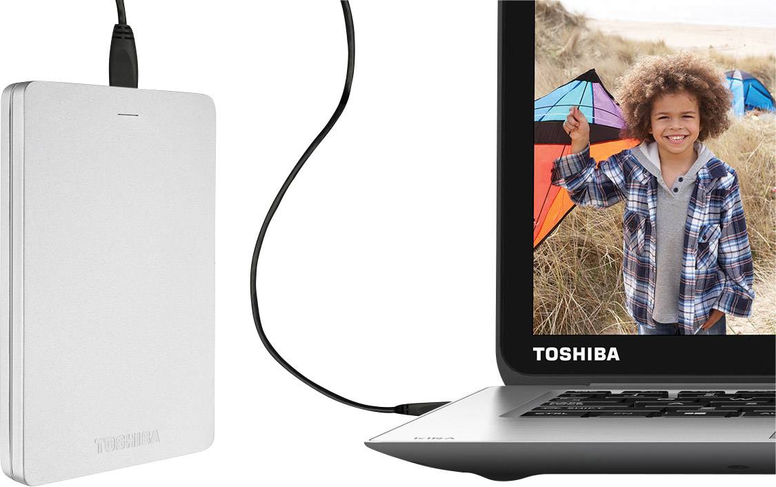 Toshiba Canvio Alu 2 TB Externe Festplatte 6.35 cm (2.5 Zoll) USB 3.2 Gen 1 (USB 3.0) Silber HDTH320ES3AB