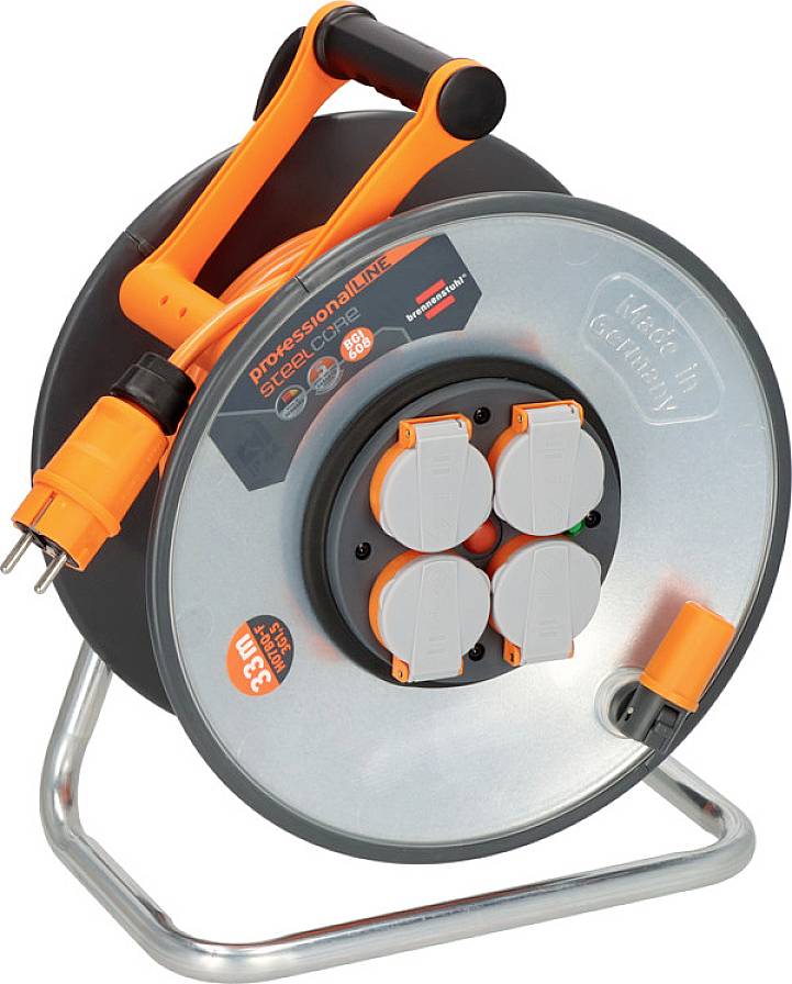 Brennenstuhl professionalLINE 9191330200 Kabeltrommel 33.00m Orange Schutzkontakt-Stecker