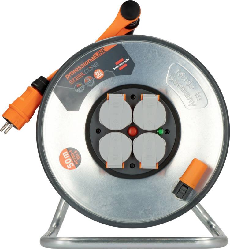 Brennenstuhl professionalLINE 9191500200 Kabeltrommel 50.00m Orange Schutzkontakt-Stecker