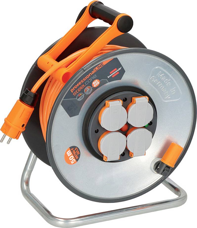 Brennenstuhl professionalLINE 9191500200 Kabeltrommel 50.00m Orange Schutzkontakt-Stecker