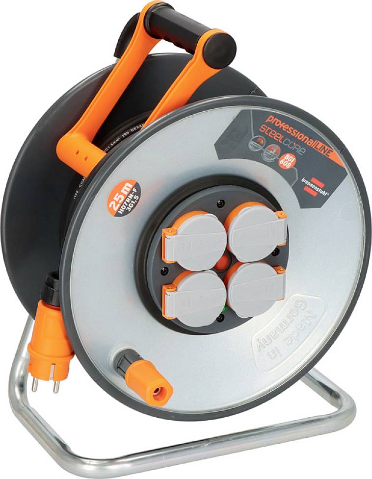 Brennenstuhl 9191250100 Kabeltrommel 25.00 m Schwarz Schutzkontakt-Stecker