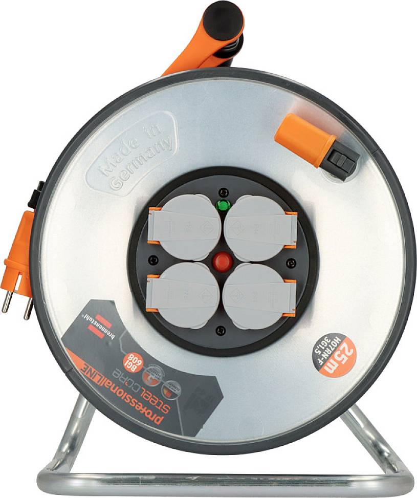 Brennenstuhl 9191250100 Kabeltrommel 25.00 m Schwarz Schutzkontakt-Stecker