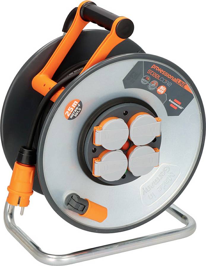Brennenstuhl 9191250100 Kabeltrommel 25.00 m Schwarz Schutzkontakt-Stecker
