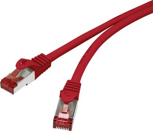 Renkforce RJ45 Netzwerk Anschlusskabel CAT 6 S/FTP 15.00cm Rot mit Rastnasenschutz, vergoldete Steck