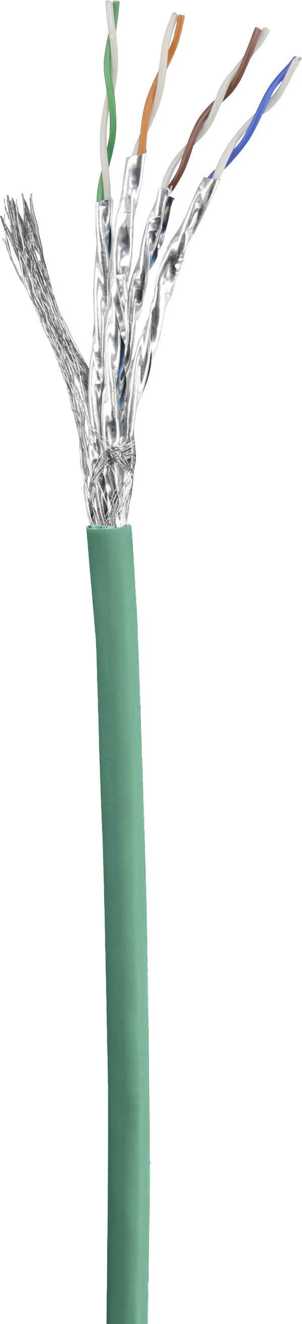 Renkforce RF-5239500 RJ45 Netzwerkkabel, Patchkabel CAT 6 S/FTP 1.00m Grün mit Rastnasenschutz, vergoldete Steckkontakte