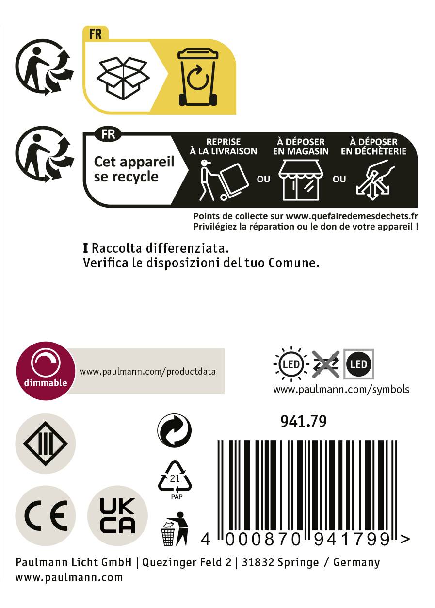 Paulmann 94179 Beleuchtungssystem Plug & Shine LED-Dekoleuchte LED 6.5W Warmweiß Weiß