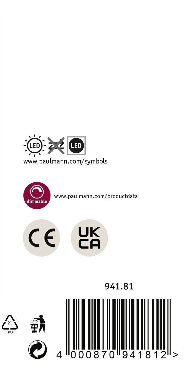 Paulmann Cube 94181 Beleuchtungssystem Plug & Shine LED-Dekoleuchte LED 6.5W Warmweiß Weiß