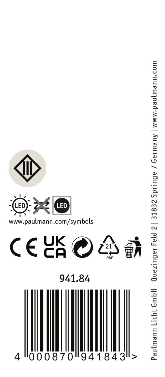 Paulmann 94184 Beleuchtungssystem Plug & Shine LED-Dekoleuchte LED 2.8W Warmweiß Weiß