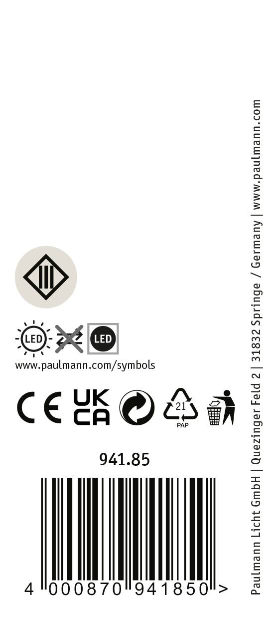 Paulmann 94185 Beleuchtungssystem Plug & Shine LED-Dekoleuchte LED 2.8W Warmweiß Weiß