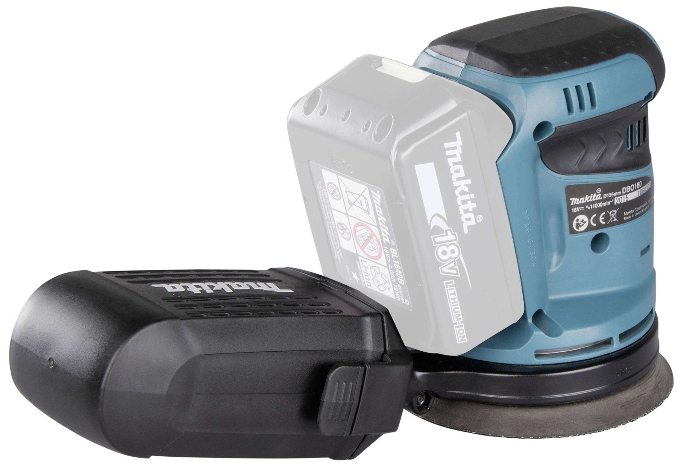 Makita DBO180Z Akku-Exzenterschleifer ohne Akku, ohne Ladegerät 18 V Ø 125 mm