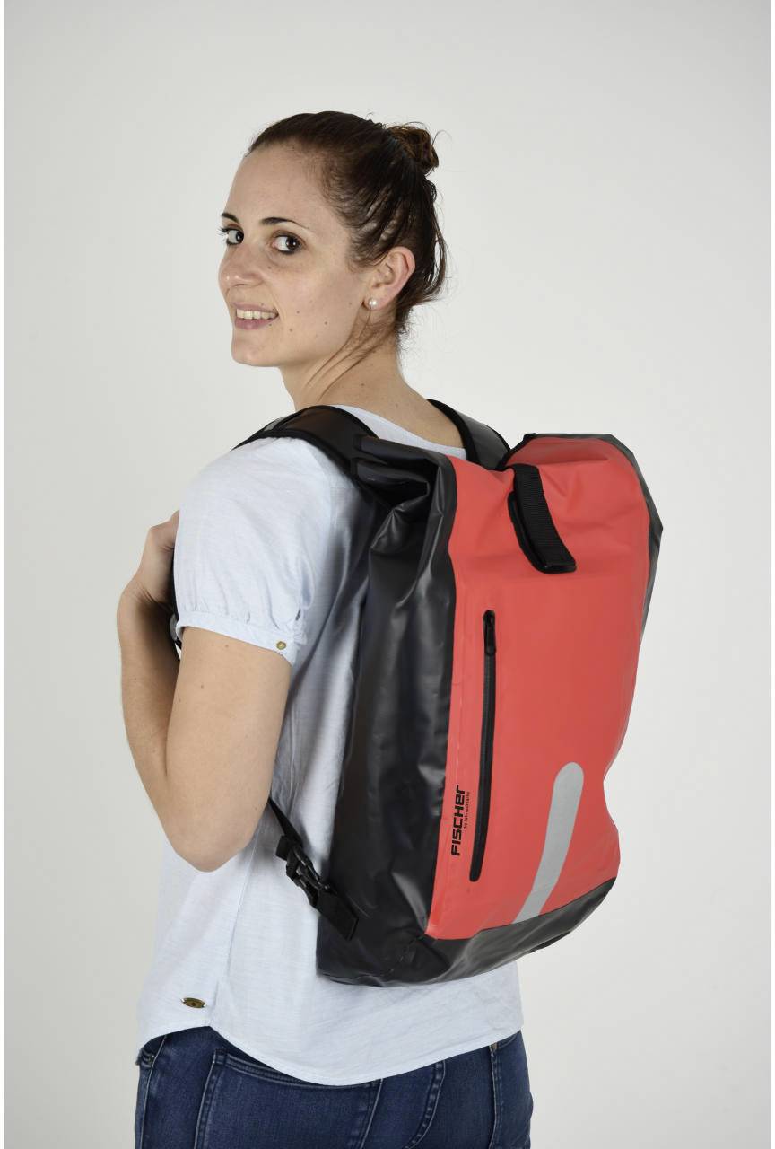 FISCHER FAHRRAD 86282 Gepäckträgertasche Rot, Schwarz