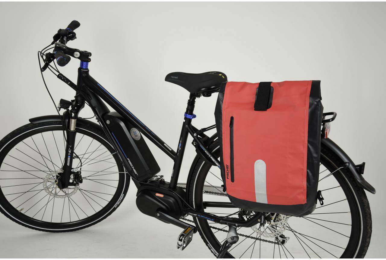 FISCHER FAHRRAD 86282 Gepäckträgertasche Rot, Schwarz