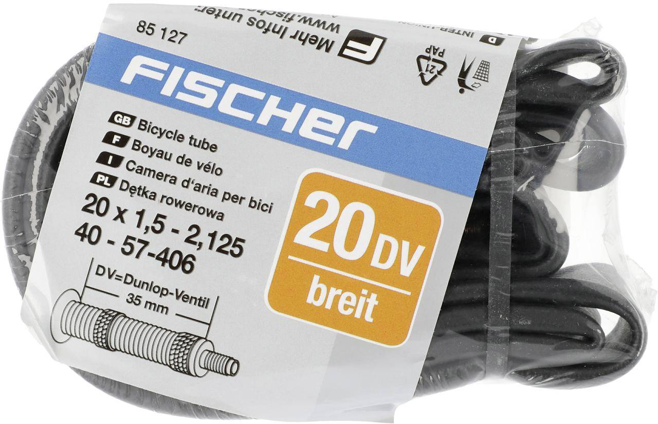 FISCHER FAHRRAD 85127 Fahrradschlauch 20 Zoll Dunlopventil (DV)