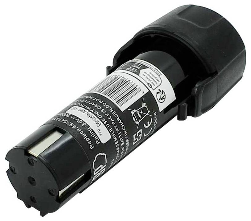 Eine zylindrische schwarze Tonerkartusche mit einer Schutzkappe, die verschiedene Recycling-Symbole und ein Produktinformationsetikett auf ihrer Oberfläche aufweist.