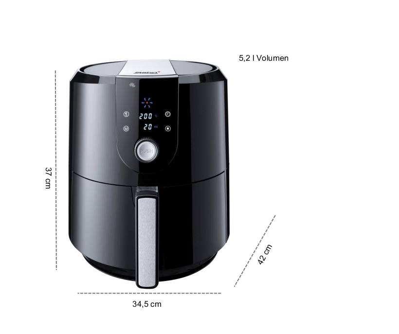 Steba HF 5000 XL Heißluft-Fritteuse 5.2 l 1800 W Schwarz