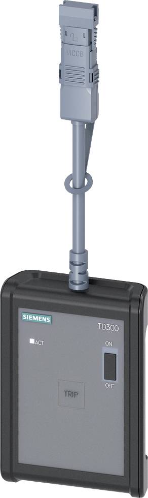 Ein handliches, grau-schwarzes Siemens TD300-Gerät mit Display und Knopf zur Steuerung. Kabel zur Verbindung oben angeschlossen.
