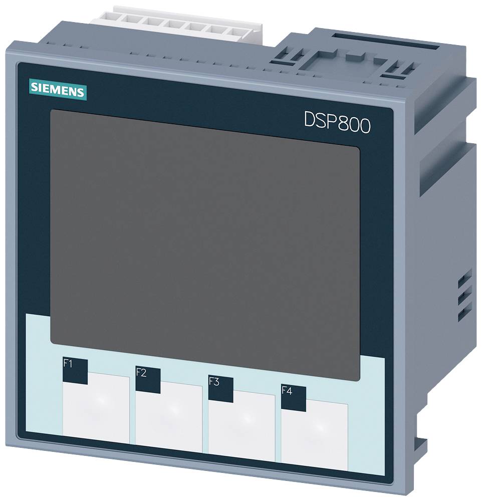 Abbildung eines grauen Siemens DSP800 Geräts mit vier Funktionstasten auf der Vorderseite, beschriftet mit F1 bis F4.