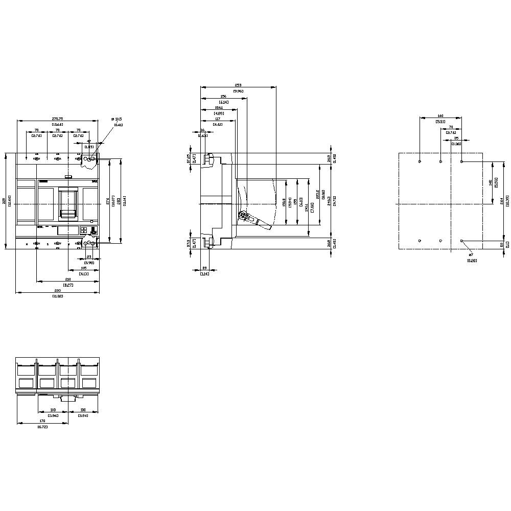 Siemens 3VA2580-5JP42-0AA0 Leistungsschalter 1 St. Einstellbereich (Strom): 320 - 800A Schaltspannung (max.): 690 V/AC