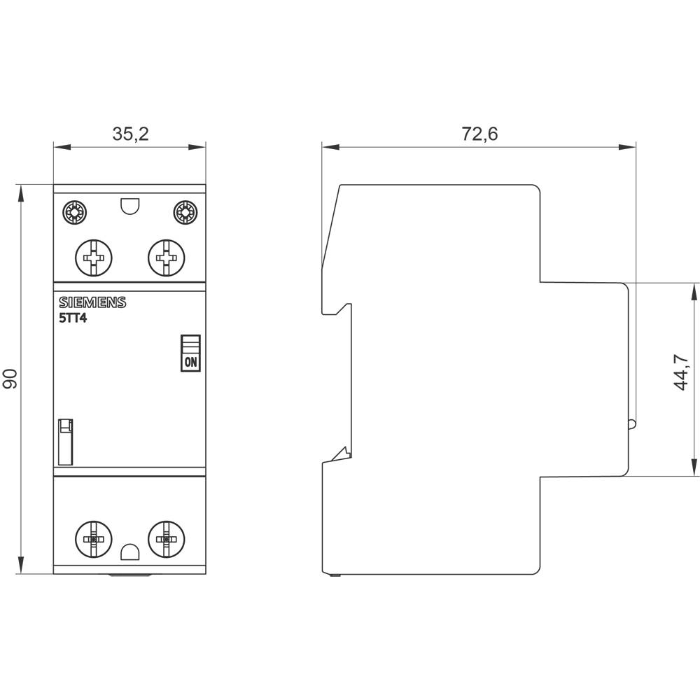 Siemens Fernschalter Hutschiene 5TT4462-2 2 Schließer 400V 40A 1St.
